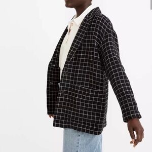 Madewell waffleback shaw blazer in windowpane
